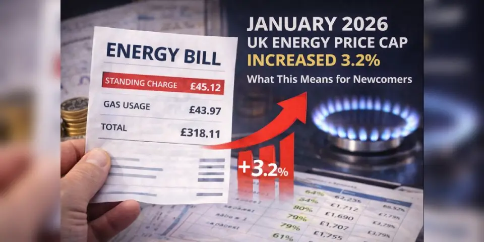 January 2026 UK energy price cap increase showing modest 0.2% rise with breakdown of actual costs